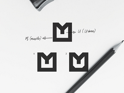 U+M Urban Muscle Negative Space Logo