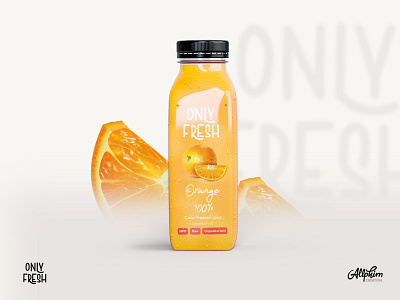 Only Fresh | Label design, logo design bottle bottle design bottle label crush fresh design fresh logo hpp juice logo orange juice raw food