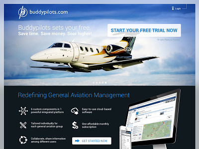 Buddypilots.com commercial website air airplaine application aviation webdesign