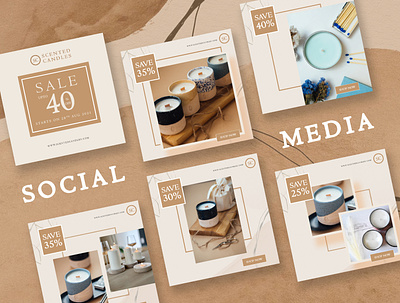 Scented Candles Social Media banners campaign ads design graphic design post design social media social media design