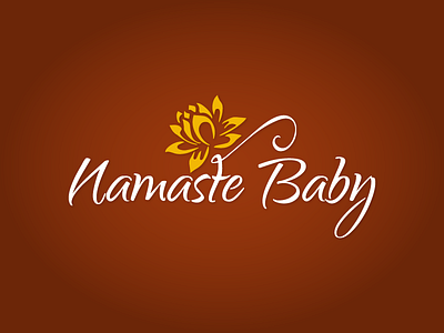 Yoga logo baby flower logo lotus namaste script yoga