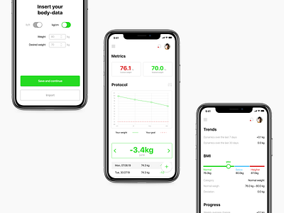 Weight control app app apple watch bright colors fitness app iphonex light design mobile ui ux weight