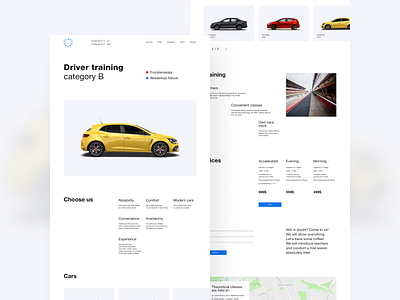 Driving School driving school grid layout light design minimalism sales page typogaphy ui ux web web design