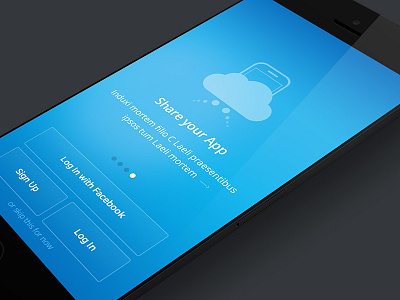 Walkthrough - Share your App blue icon ios7 iphone login share walkthrough