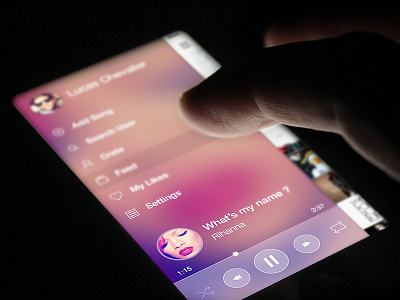 Slidebar Music App for iOS7 app clean ios7 iphone minimal music slidebar