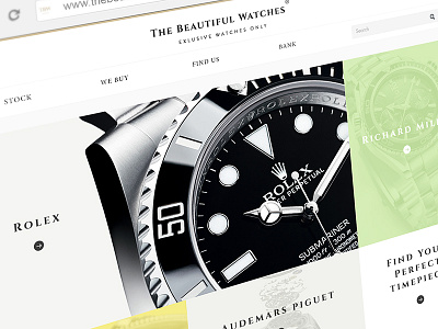 Watches website clean flat gallery icons menu minimal navigation ui watch watches webdesign website