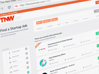 Job Board Website WIP job job board layout orange redesign ui ux web website