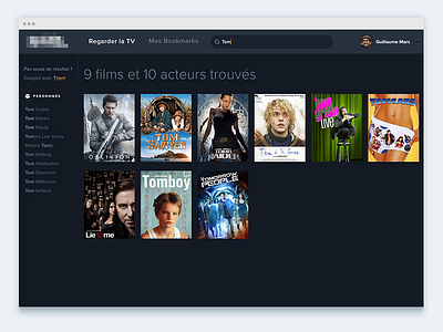 Dashboard TV (Search) clean dark dashboard interface movies poster search tv tv show ui ux video