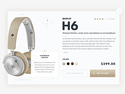 B&O UI Product Page Concept Store app cart clean concept minimal modern produt shop sound store ui