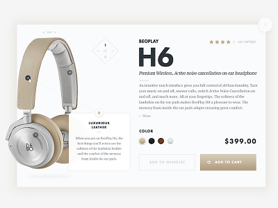 B&O UI Product Page Concept Store
