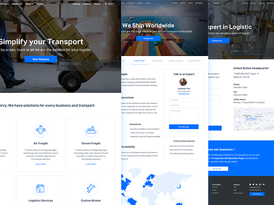 Landing Page for a Transport Service