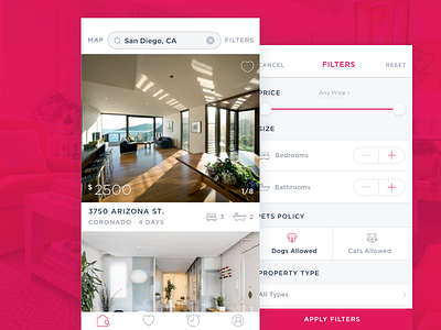 Real Estate iOS app app appartment buy filter filters house ios listing map real estate rental app renting