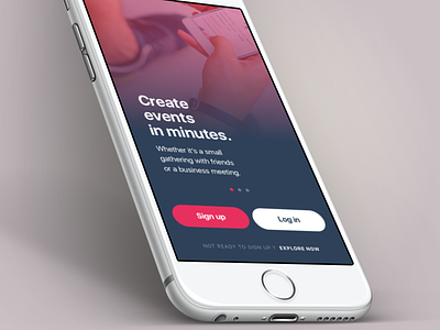 Sign Up / Log In Screen app events ios iphone isometric login signup walkthroughs