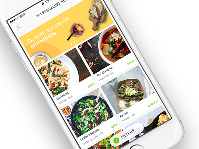Explore Restaurant - Food app app clean delicious delivery explore food ios9 iphone listing meal order restaurant