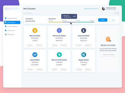 Cryptocurrency Account Interface