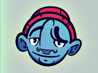 Blue boy branding character comic design flat graffiti illustration logo vector