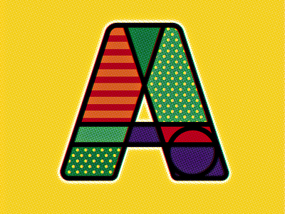 Letter A character design flat illustration logo typography vector