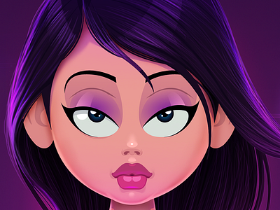 Social media diva character design illustration