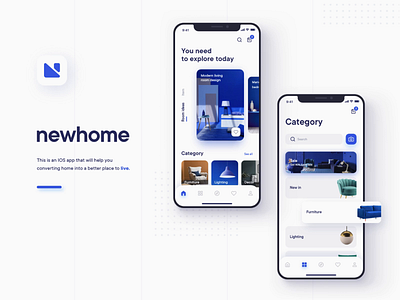 Newhome - Furniture E-commerce App animation app app design design e commerce furniture graphic design home home app illustration ios logo mobile app ui ui design uiux ux