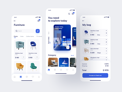 Newhome - Furniture E-commerce App Design app app design design e commerce furniture graphic design logo ui ui design ux design