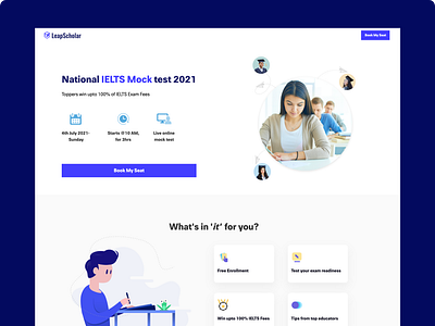 IELTS mock test landing page - Events page