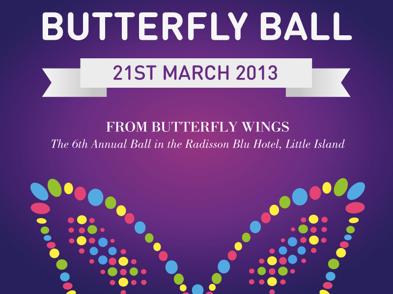 Butterfly Ball invite design charity promotional leaflets flyers