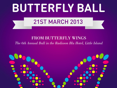 Butterfly Ball charity design flyers invite leaflets promotional