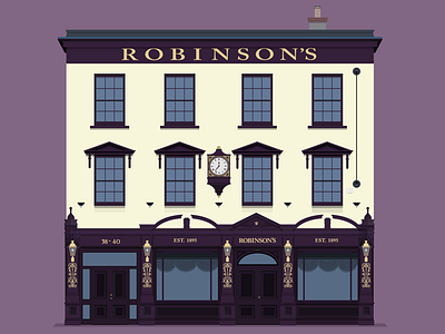 Robinson's Bar bar beer belfast design flat illustration pub