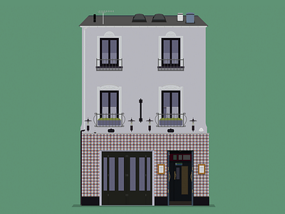 Spaniard bar belfast building design flat illustration pub spaniard spanish tiles