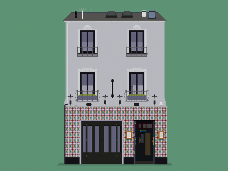 Spaniard bar belfast design illustration pub spaniard spanish tiles building flat