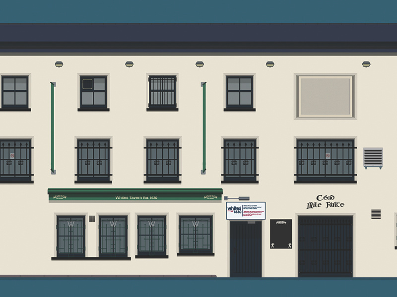 Whites Tavern, Belfast white building drink beer flat ireland ni belfast bar pub illustration design