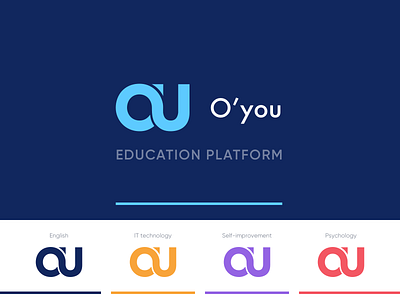 O'you - Education Platform Branding art branding design flat logo minimal typography vector web