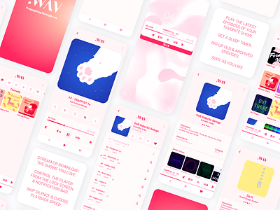 .WAV Light Mode 2 app branding design illustration logo pink ui ux vector