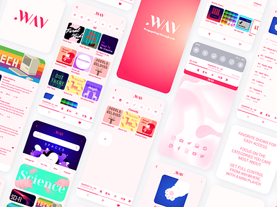 .WAV Light Mode 3 app branding design illustration logo pink ui ux vector