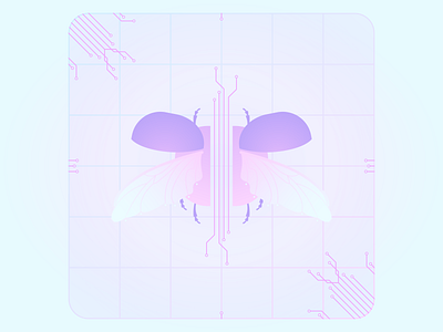 Incredible Creatures Week #1 bug creatures design illustration incredible insect light blue pink purple tech vector wings