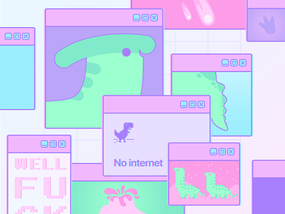 Incredible Creatures Week #4 design dino dinosaur green illustration pink pixelart purple space vector