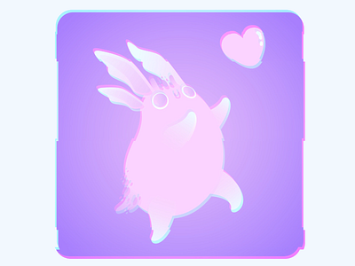 Incredible Creatures Week #5 animal bunny creature design heart illustration incredible pink purple vector