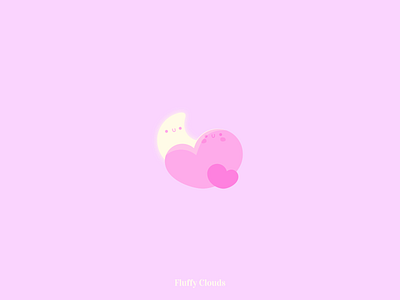 Moonlight Week - Fluffy Clouds design illustration kawaii pink vector yellow