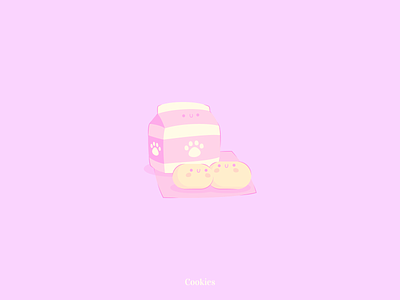 Moonlight Week - Cookies cookies design illustration kawaii milk pink vector yellow