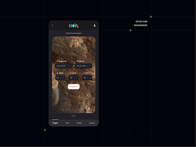 HOP - dates & passengers. app branding design icon logo space spacex ui ux vector