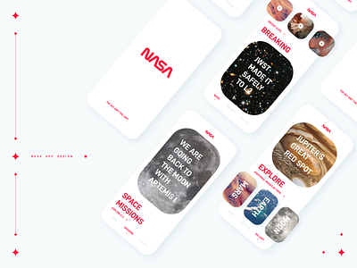 NASA app design UI app design nasa space typography ui ux vector