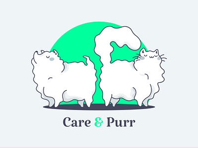 Care & Purr - Pet Grooming Interface design graphic design green grey illustration infographics ui ux vector