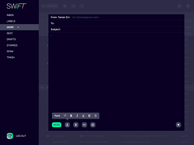 SWIFT- Email client- Compose dark mode