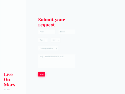 Mars- Relocation form design graphic design ui ux vector