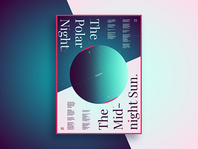 Polar Night / Midnight Sun Poster day design earth midnight night polar poster space sun typography vector