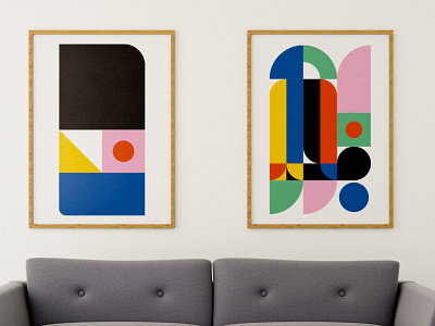 Geometric Pictures Bauhaus Inspired abstract bauhaus illustration vector