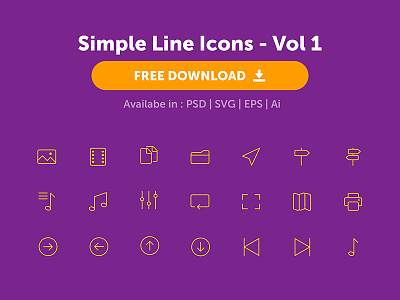 Simple Line Icons - Freebie