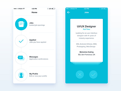 Swypr - Job Search App UI/UX Design app design flat ios iphone job minimal search ui ux