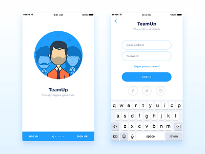 TeamUp - App UI/UX Design - WIP app design flat ios iphone job minimal search ui ux