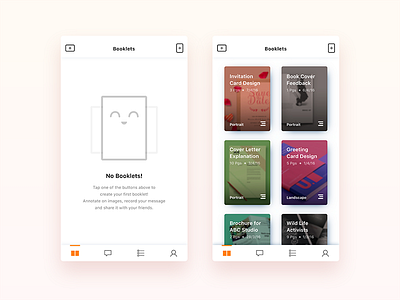 ScriboChat app books chat design empty state ios iphone social ui ux